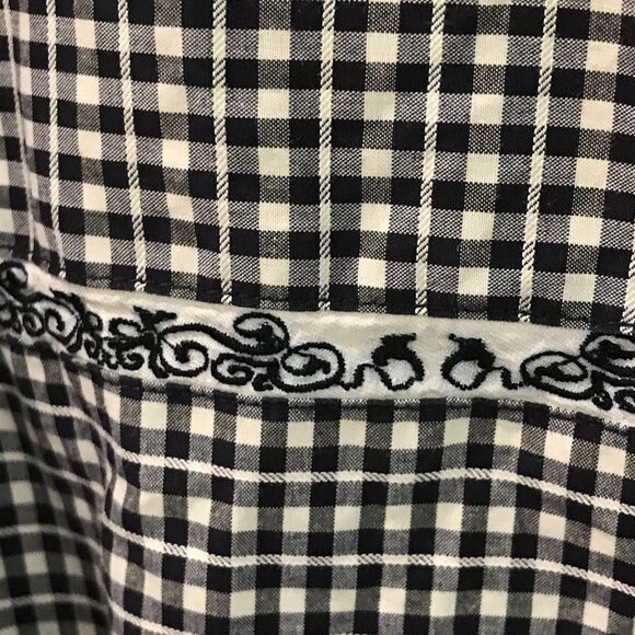 Robert Graham Shirt Mens 3XL Black White Check Classic Long Sleeve Flip Cuff - Picture 5 of 12